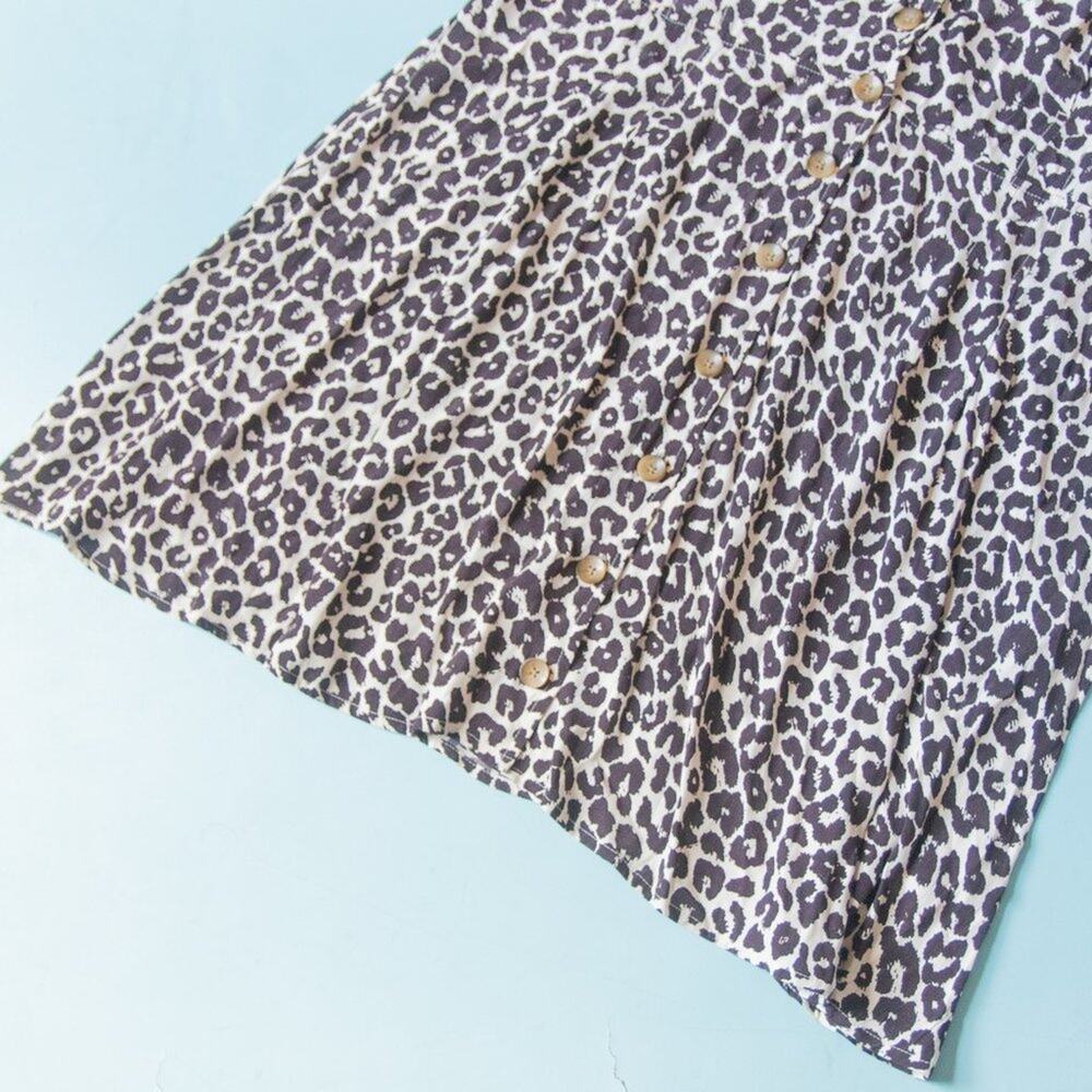 Something Navy Leopard Print Button Front Short S… - image 4